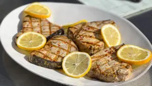 Grilled Swordfish with Mediterranean Marinade