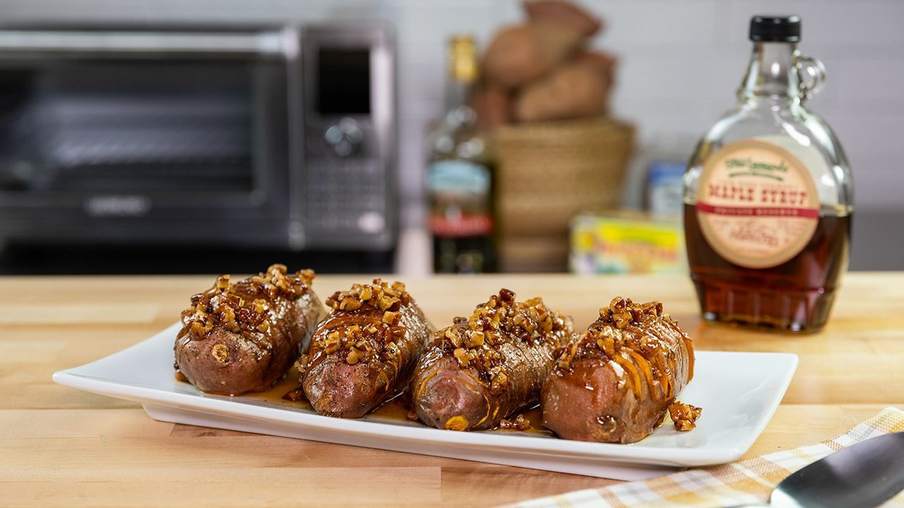 hasselbackmaplepecansweetpotatoes