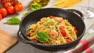 One-Pot Linguine with Shrimp and Vegetables