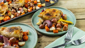 Roasted Lemon Chicken Thighs and Vegetables