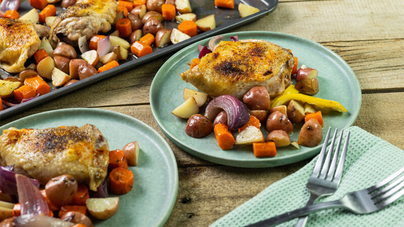 Roasted Lemon Chicken Thighs and Vegetables – Stew Leonards