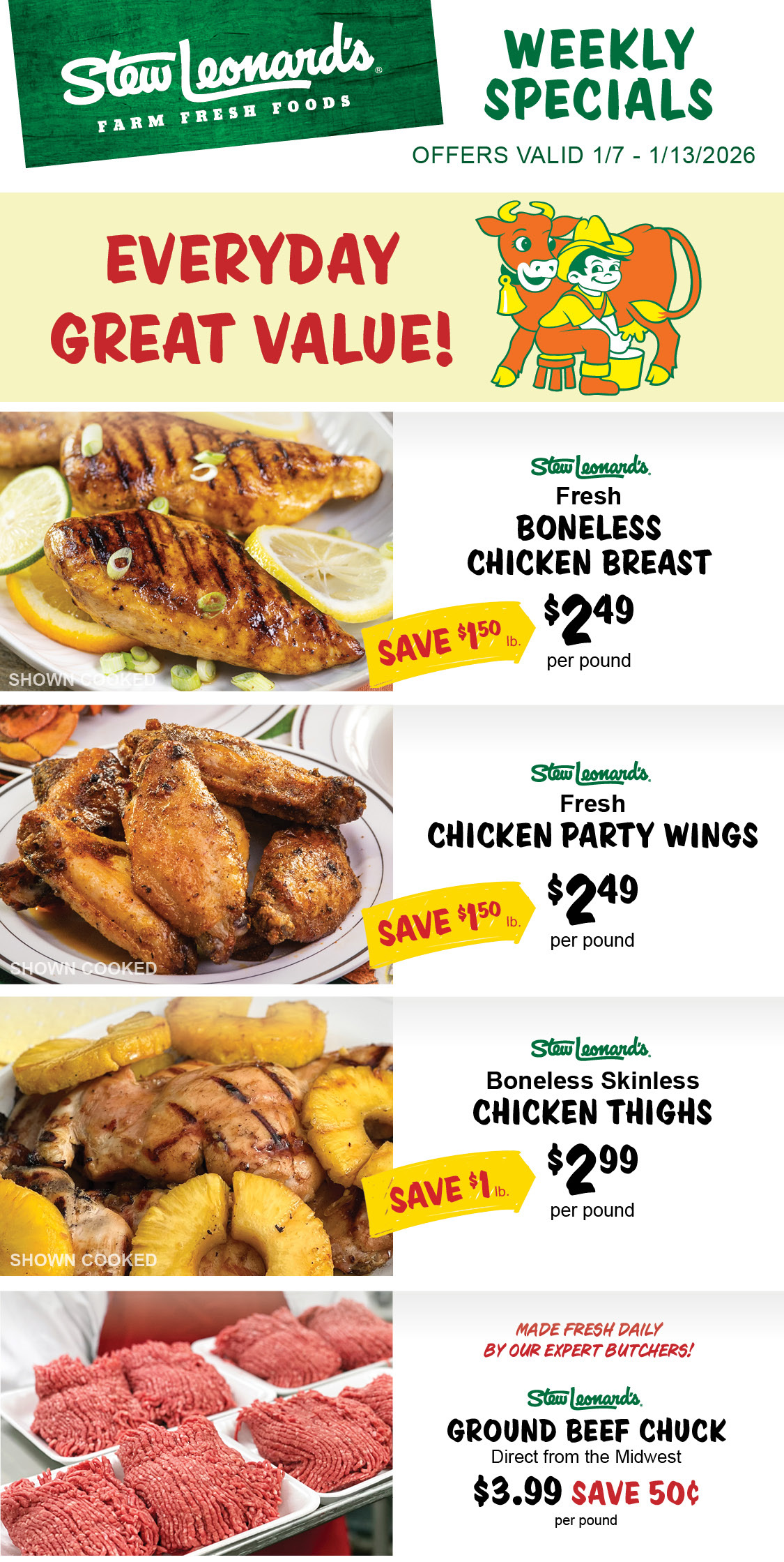 Stew Leonard's Weekly Specials - 1-07-2026